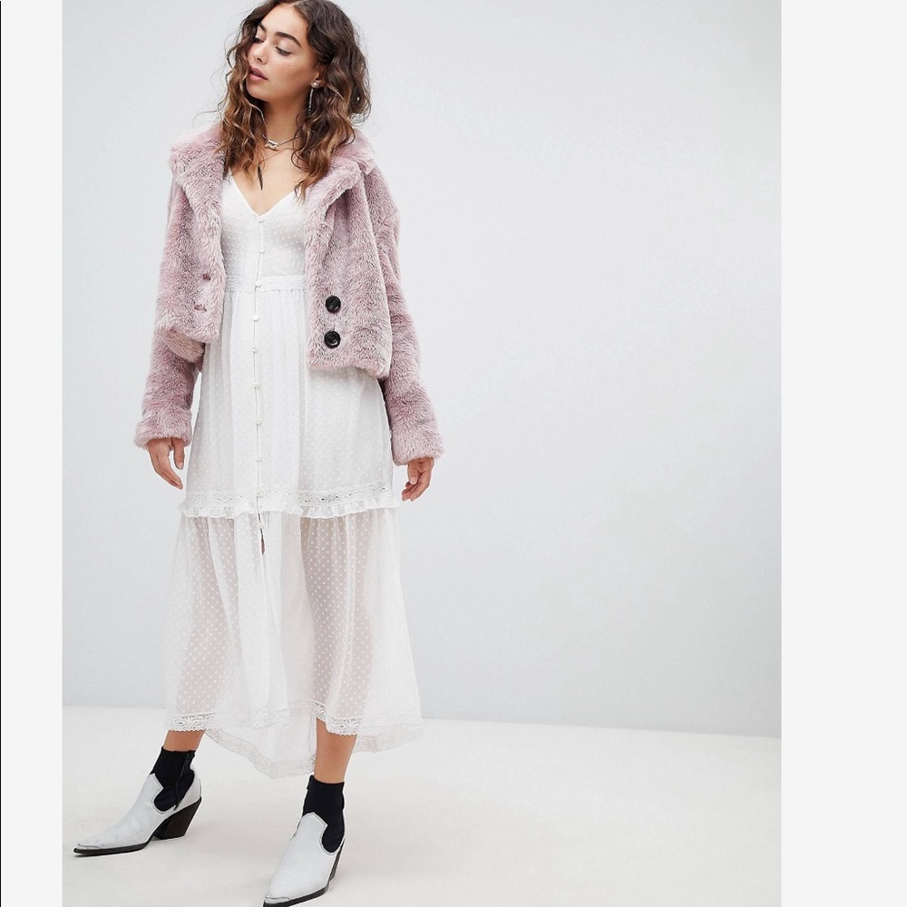 🏷Free People Mena Faux Rose Fur